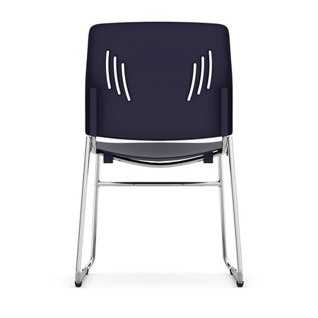 Officesource Stacked Seating Armless Stackable Side Chair with Chrome Frame 3080NV